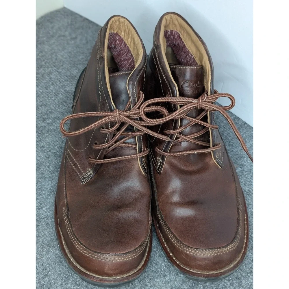 Clarks Men's‎ Rossdale Mid Brown Warm Lined Leather Lace Up Casual Boot Size 12